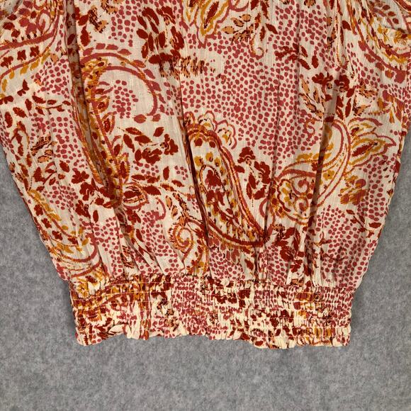Cynthia Rowley Top Womens Small Orange Blouse Tank Paisley Boho Summer Resort - Picture 3 of 10